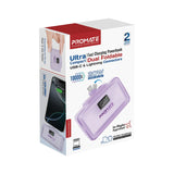 Promate PowerUp-10Duo Ultra-Compact Fast Charging Power Bank with Dual folding USB-C and Lightning Connectors