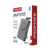 Promate Ultra-Compact 5 in 1 MagSafe Compatible Wireless Charging Power Bank