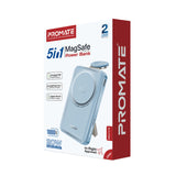 Promate Ultra-Compact 5 in 1 MagSafe Compatible Wireless Charging Power Bank