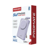 Promate Ultra-Compact 5 in 1 MagSafe Compatible Wireless Charging Power Bank
