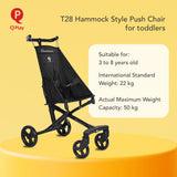 QPlay T28 Hammock Style Push Chair for Toddlers - Black