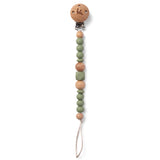 Booginhead PaciGrip Silicone & Wood Beaded Teething Clip