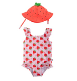 Zoocchini Baby Girl UPF50 Snap Swimsuit & Sunhat Set