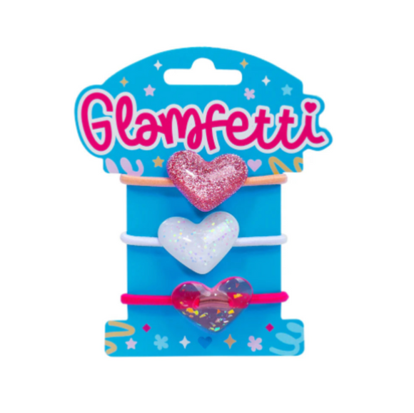 Glamfetti Hair Jelly Heart Tie 3pc Set