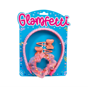 Glamfetti Hair Pink Crystal Polka 4pc Set