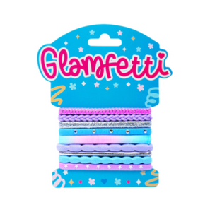 Glamfetti Hair Purple/Blue Hair Ties 9pc Set