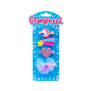 Glamfetti Hair Unicorn Surprise Duck Duck Clip 4pc Set