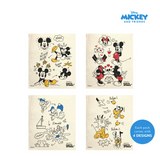 CLEARANCE SALE: Zippies Disney Mickey and Friends Earth Sponge Reusable Cloth Towels - Set of 4