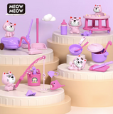 CLEARANCE SALE: Meow Meow Toy Collection (Micro Scene Cleaning Cooking Babysitting Fishing)