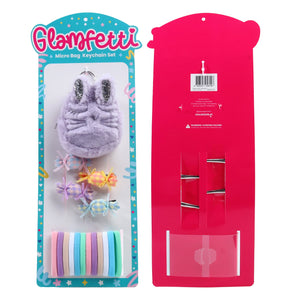 Glamfetti Microbag Keychain with Hair Accessories Collection (Purple Plush Bunny)