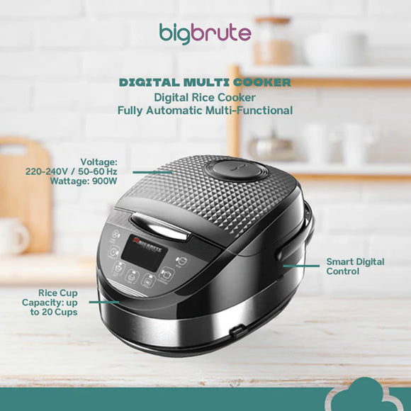 CLEARANCE: Big Brute Digital Multi Cooker / Digital Rice Cooker Fully Automatic Multi-Functional