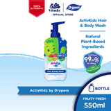 ActivKidz Drypers Antibac Moistfoam Hair & Body Wash 550ml