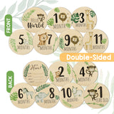 Blooming Wisdom - Round Wooden Milestone Set