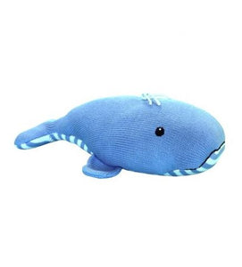 Zubels Hand-Knit Rattle & Cotton Doll : Wally the Whale