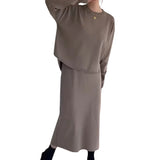 Artse Mnl Knitted Long Sleeve Skirt Set