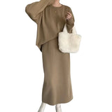 Artse Mnl Knitted Long Sleeve Skirt Set