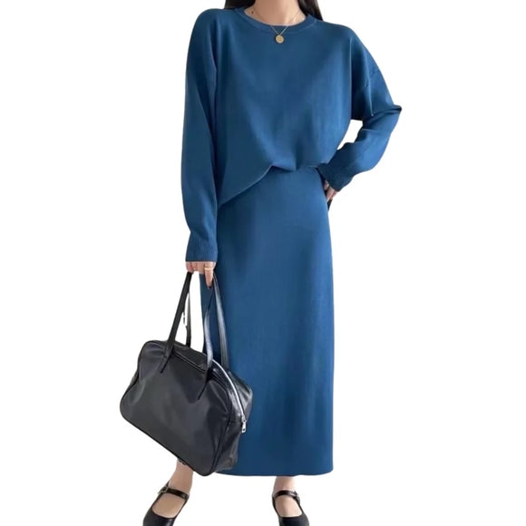 Artse Mnl Knitted Long Sleeve Skirt Set