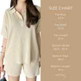 Artse Mnl Knitted Collar Shorts Set