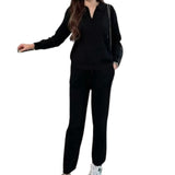 Artse Mnl Knitted Collar Longsleeve Pants Set
