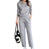 Artse Mnl Knitted Collar Longsleeve Pants Set