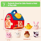 The Kiddie Concept Farm Animal Barn House Plush Toy Set