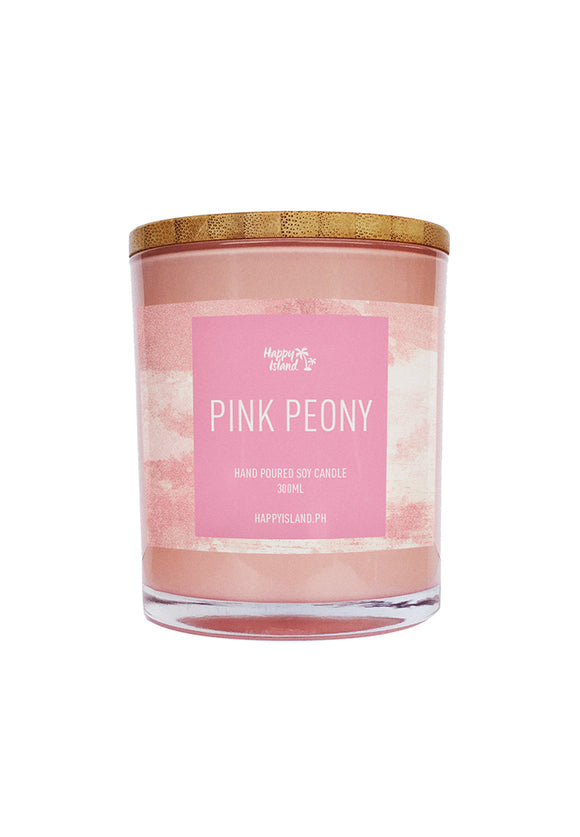 Happy Island Scented Soy Candle - PINK PEONY