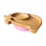 Ecorascals Bamboo Elephant Shape Suction Plate for Baby & Toddler