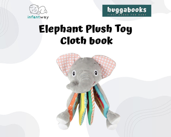 Huggabooks Elephant Plush Toy Clothbook