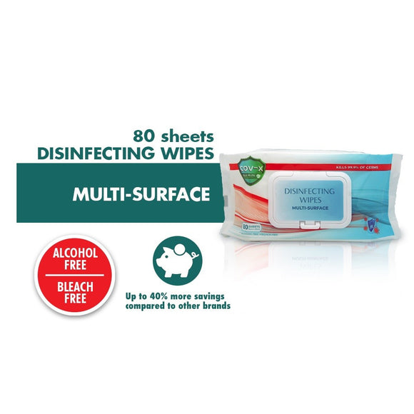 COV-X Disinfecting Multi-surface Wipes 80sheets