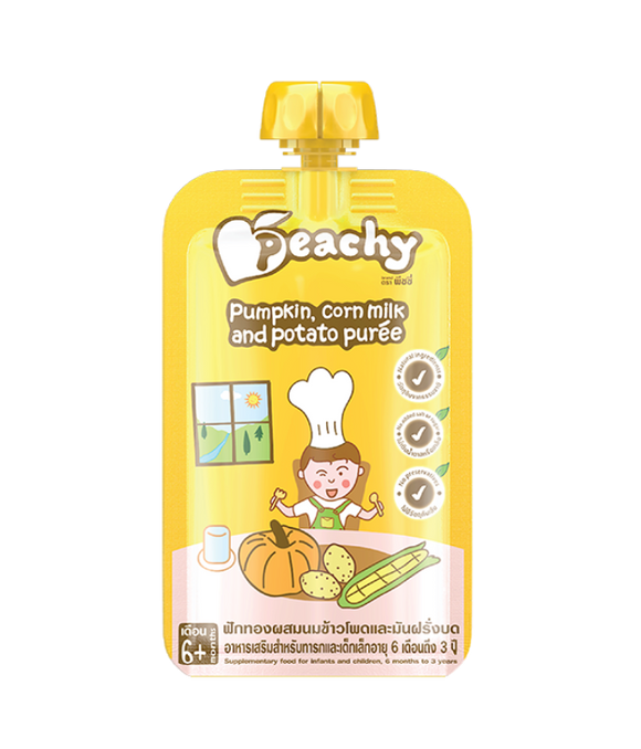 Peachy Baby - Pumpkin, Corn milk and Potato Purée 100g (6mos - 3yrs)