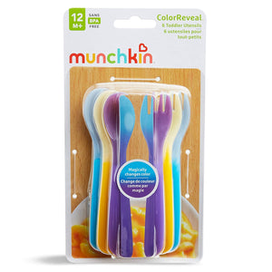 Munchkin ColorReveal Color Changing Toddler Forks & Spoons, 6 Pack
