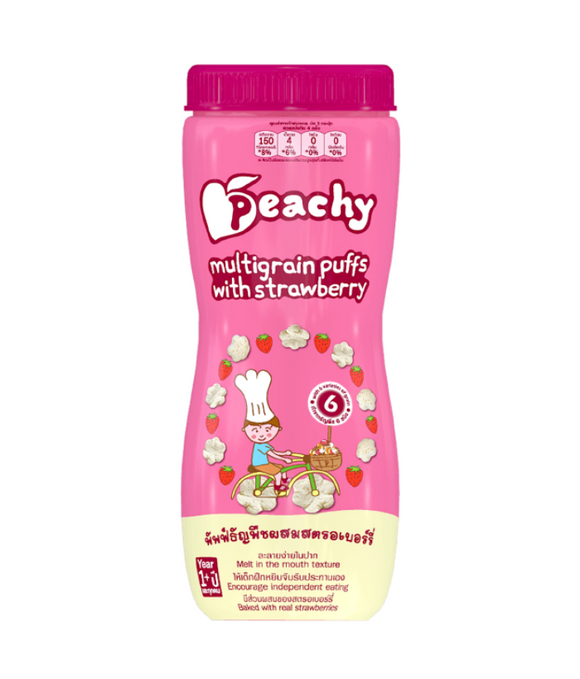 Peachy Baby - Multigrain Puffs with Strawberry 40g (1yr up)