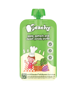 Peachy Baby -Apple, Spinach and Sweet Potato Purée 100g (6mos - 3yrs)