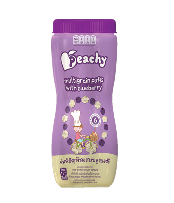 Peachy Baby - Multigrain Puffs with Blueberry 40g (1yr up)