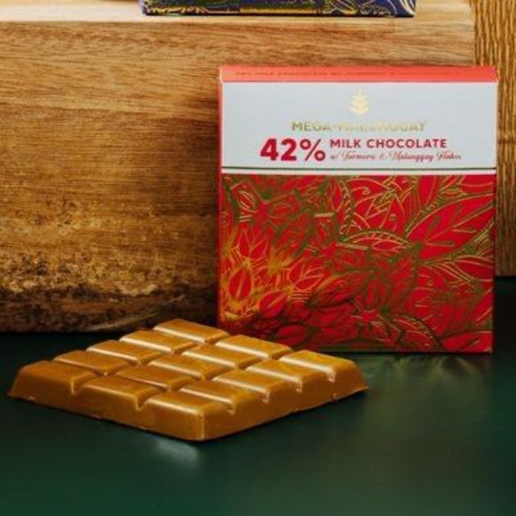 Auro 42% Milk Chocolate with Herbilogy Turmeric and Malunggay Flakes 50g