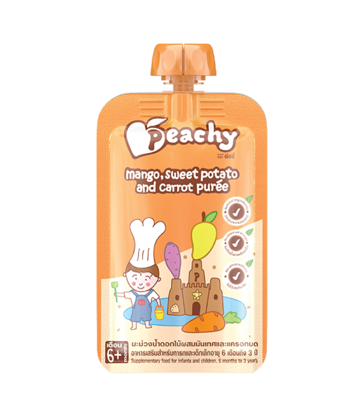 Peachy Baby Mango, Sweet Potato and Carrot Purée 100g (6mos 3yrs) Urban Essentials Philippines