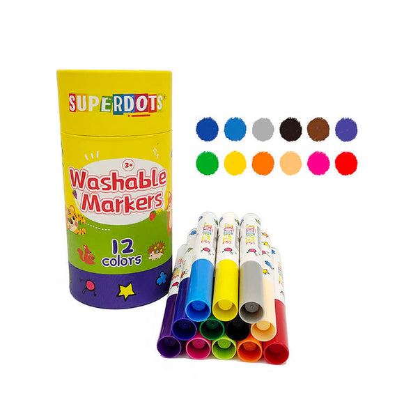 SUPERDOTS washable brush markers Kids Paint 12/24/36 Colors Toddler Markers  drawing toys for stationery art sets