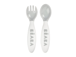 Beaba 2nd-Age Training Fork and Spoon Set with Case