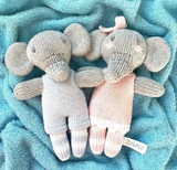 Zubels Hand-Knit Rattle & Cotton Doll : Bertie The Elephant