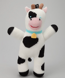 ZUBELS HAND-KNIT RATTLE & COTTON DOLL : COWLENE THE COW