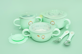 Little Tots 6pcs Stainless Baby Feeding Set - GREEN
