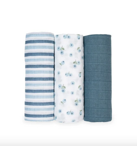 Lulujo Mini Muslin Receiving Blankets (Set of 3)