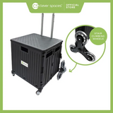 Clever Spaces Stair Climber Foldable Trolley Cart with Lid