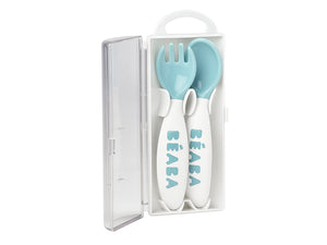 Beaba 2nd-Age Training Fork and Spoon Set with Case